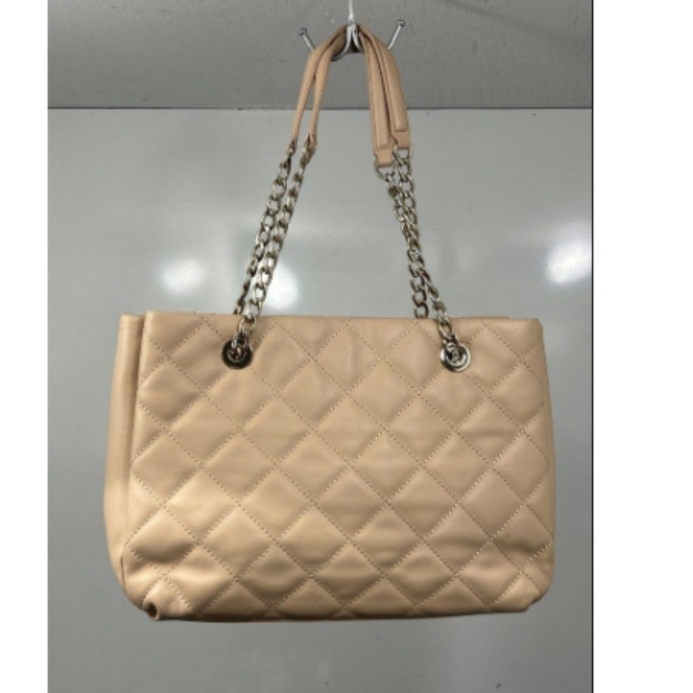 > Kate Spade Elegant Tan/pink Quilted Leather Tote Bag - Picture 3 of 16